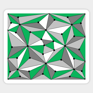 Abstract geometric pattern - green, gray and white. Sticker